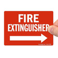 SmartSign 3.5 x 5 inch “Fire Extinguisher” Sticker Label with Right Arrow, Glossy Finish, 3 mil Laminated Adhesive Polyester, Red and White, Made in USA