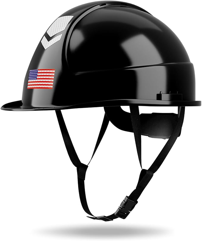 Reflective Safety Hard Hat with Visor,Vented Protection Construction Hard Hat,ANSI Z89.1& OSHA Approved Safety Helmet