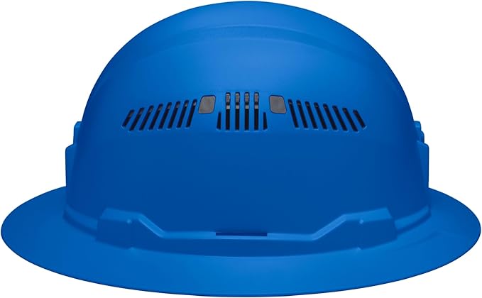 Klein Tools 60871BR Hard Hat, Vented, Full Brim Style, Padded, Self-Wicking Odor-Resistant Sweatband, Blue