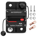 Nilight 40A Circuit Breaker Resettable 12-48V DC Manual Reset w/Copper Wire Lugs Surface Mount Overload Protection for Car Audio Sound Amplifier System RV Marine Boat Truck
