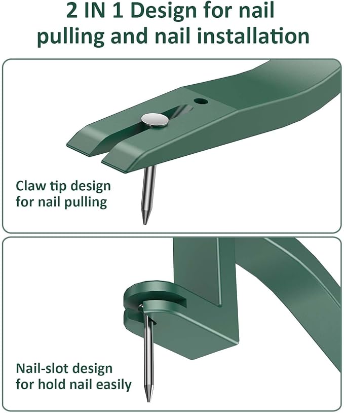 Magnetic Roof Shingle Repaire Tool Shingle Remover Heavy Duty Roof Shingle Tool with Magnetic Nail Slot for Holding Nail Well During Shingle Repairement (Green）
