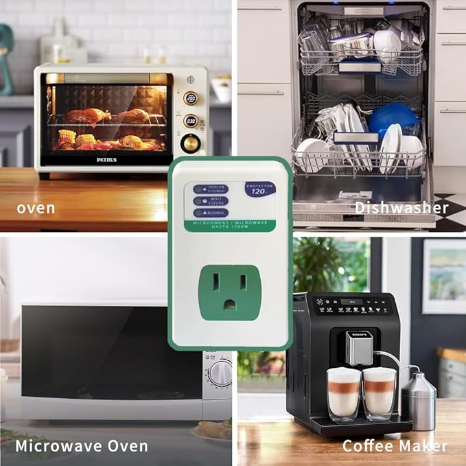 Electronic Voltage Protector(Surge Protector) Household Appliance Voltage Protection OverVoltage and UnderVoltage Protection Socket Surge Protector for Refrigerator E39-120V