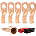 6pcs 8 Awg - 5/16" (M8) Sanuke Wire Lugs Ring Terminal Connectors Ends Heavy Duty for Battery Cable Lug Wire Electrical Eyelets with 3:1 Dual Wall Adhesive Heat Shrink
