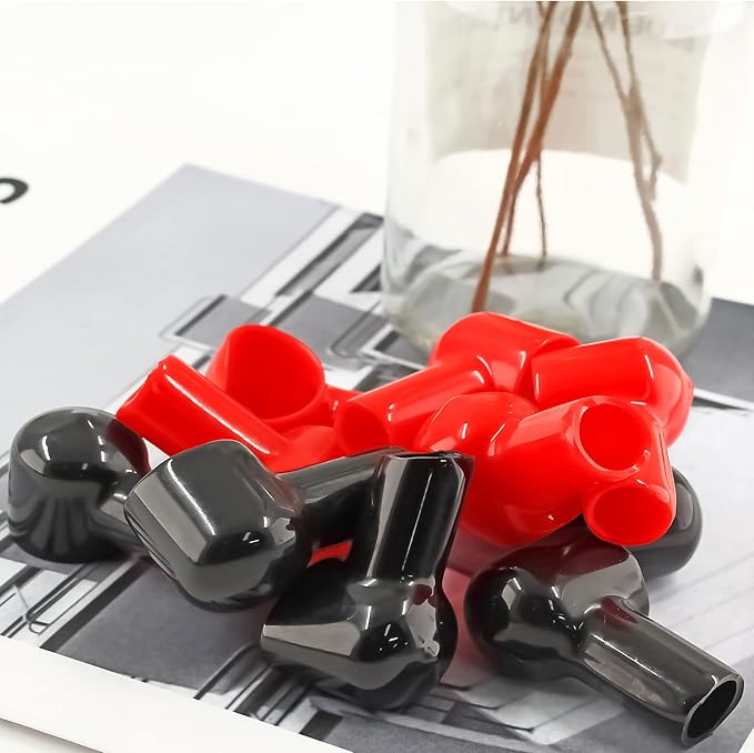 10 Pcs Battery Terminal Boots Insulating Covers, Protector Cable Lug Caps Replacement Tools for Auto Marine Commercial