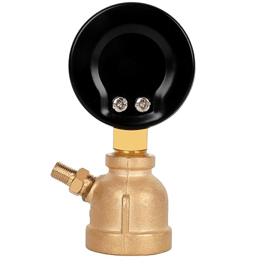 Gas Line Pressure Tester, Brass Gas Pressure Tester Gauge, 3/4" FNPT Forged Brass Assembly with Air Pressure Gauge 100psi and Air Bleeding Valve for Pressure Testing on Home Gas Line