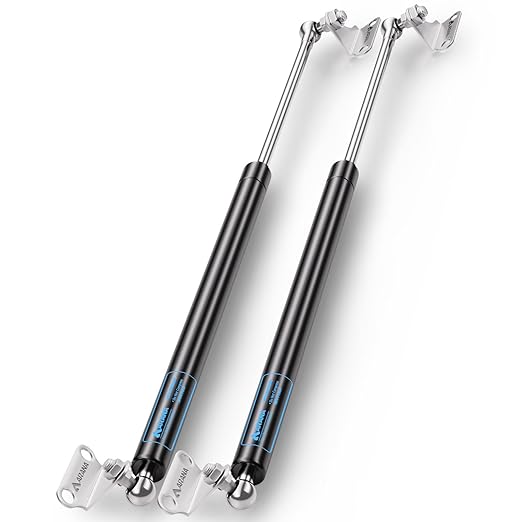 ARANA Gas Struts 23inch 35lb with Brackets (2 Pack) - Light Duty Lift Support for Camper Door & Storage Box Lid - Hydraulic Spring Shocks for Cabinet Door, Tool Toy Box, Bench Lid, RV Compartment