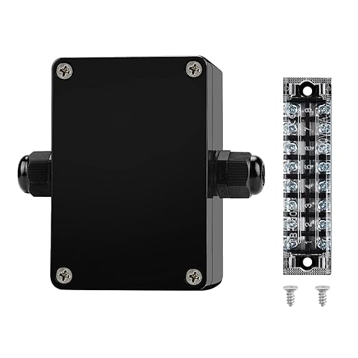 ABS IP67 Waterproof Dustproof Electrical Junction Box, with 15A 600V Barrier Terminal Cable Connector, 1IN/1Out Power Junction Box（3.93 * 2.67 * 1.96in）