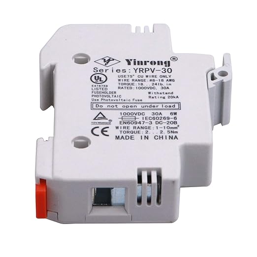 ZOOKOTO Solar Fuse Holder 10A 1000V DIN Rail Mount 1 Pole White Plastic Housing with 10x38mm 1 Fuse 10A