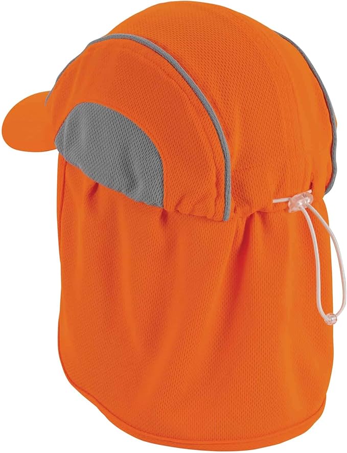 Ergodyne Womens High-performance Hat And Neck Shade Baseball Cap, Orange