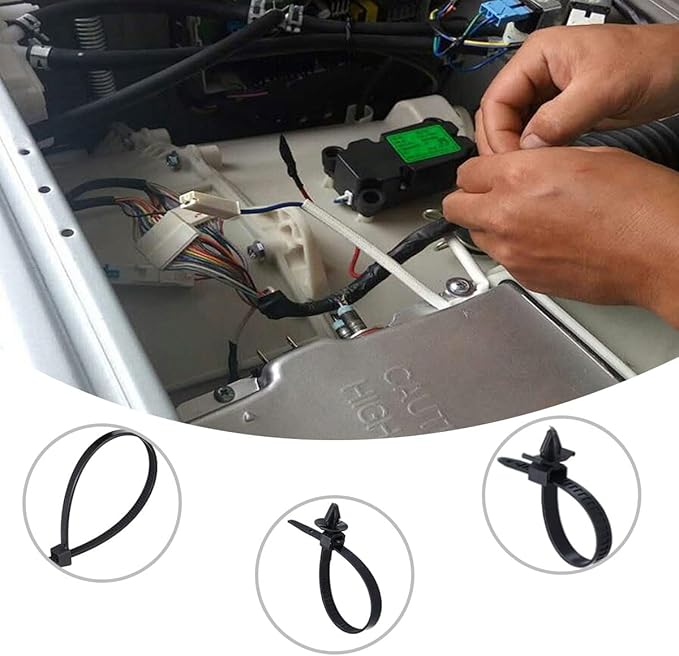 200PCS Car Wire Loom Routing Clips, Push Mount Cable Tie Assortment Kit, 15 Different Sizes Automotive Wiring Harness Clip, Universal Replacement Part for Most Vehicles