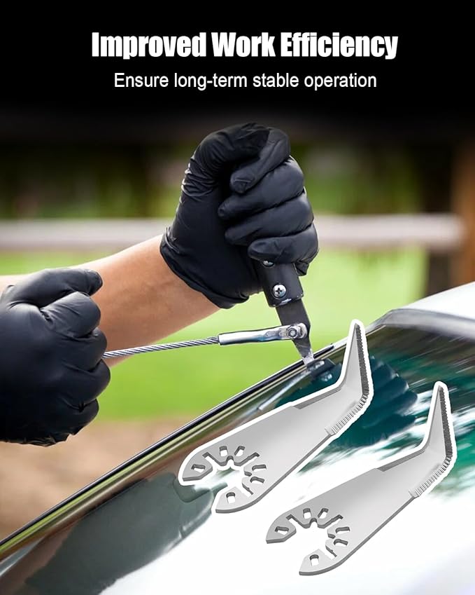 Windshield Removal Auto Glass Cut Out Knife Fit for Craftsman Dewalt Jobmax Makita Milwaukee Porter Cable Ridgid Ryobi Rockwell Worx, Cold Knife Blade Windshield Removal Tool, 2 Pcs