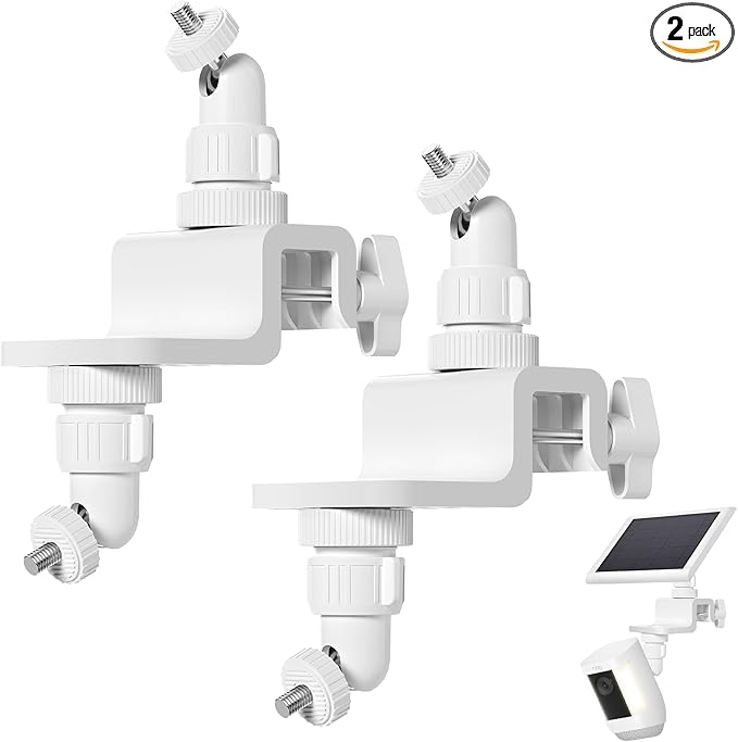 2 in 1 Gutter Mount for Outdoor Camera and Solar Panel, 360°Adjustable Universal Gutter Mount Compatible with Ring, Arlo, Eufy, Wyze, Tapo, Reolink Security Cameras and Solar Panels(2 Pack)
