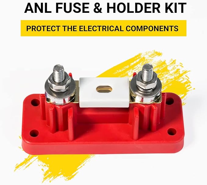 Spartan Power 400 Amp ANL Ceramic Fuse & Holder Kit Red
