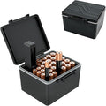 JJC Hard Case for AA AAA Battery with Tester Checker,34 Slots Battery Storage Organizer for 20 AA and 14 AAA Batteries, Water-Resistant and Shockproof, Batteries Holder Container