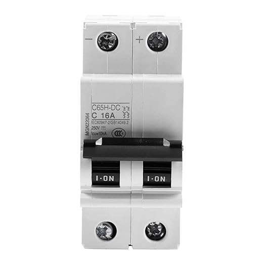 DC Circuit Breaker Solar System, Solar DC Din Rail Breaker, 63A Low Voltage Circuit Breaker for Solar Panels Grid System Wind Solar and Many Other