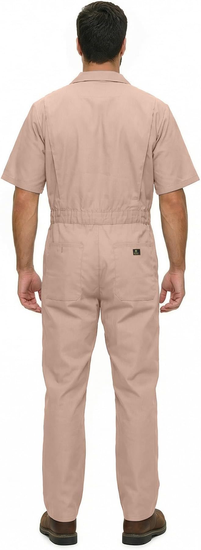 Natural Uniforms Mens Short Sleeve Zip Up Coverall, Stain and Wrinkle Resistant (Khaki, X-Large Tall)