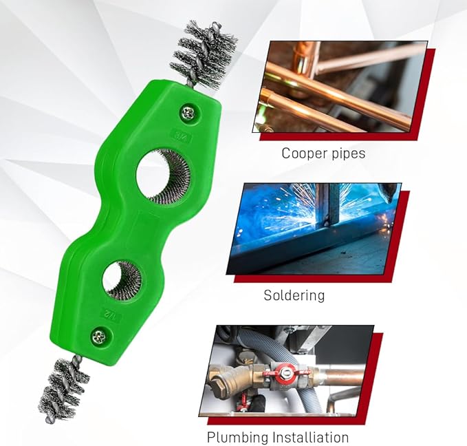 4 in 1 Car Battery Cleaning Brush, Battery Terminal Cleaner, Anti-Rust Auto Battery Cleaner with Steel Wire, Car Accessories Vehicle Machine Parts Clean Tools for Most Vehicles (Green)