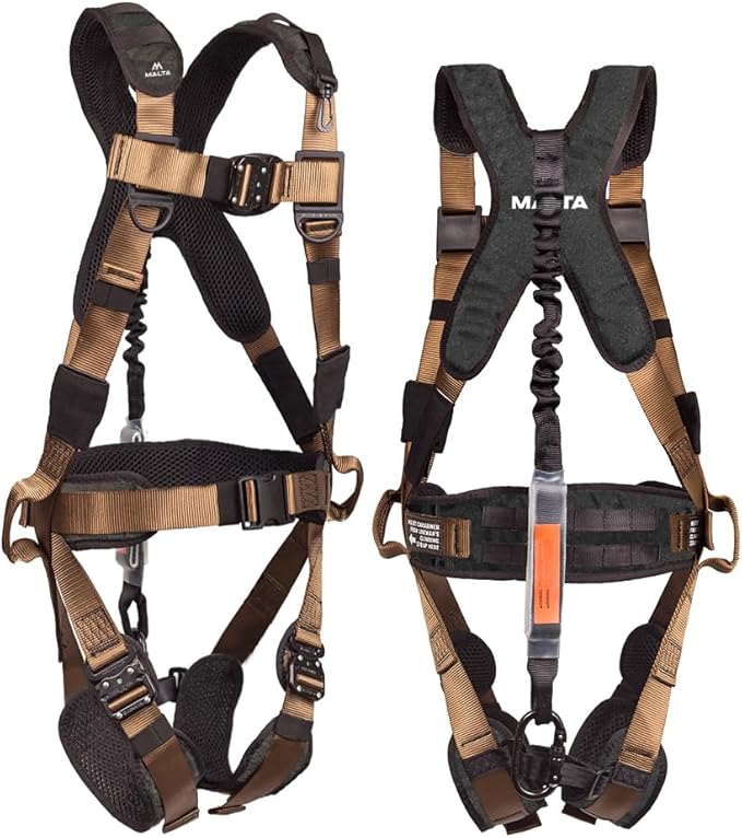 Malta Hunting Safety Hunter's Elite Safety Harness Set with Tree Strap, Deer Drag/Suspension Relief Strap