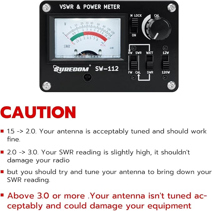 Mcbazel Surecom SW-112HF 1.5-60MHz 120W V.S.W.R. & Power Meter