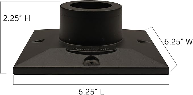 Gama Sonic Cast Aluminum Pier Base Mount for 3-inch Fitter Post Top Mounts, Black, PBM00