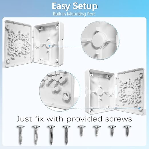 【Compatible with PTZ Cameras】 Security Camera Junction Box, Outdoor IP65 Waterproof CCTV Mounting Bracket, ABS Plastic Cable Concealment Box(8 Pack)