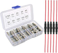 5pcs 5x20mm AGC Fuse Holder Inline Screw Type with 16 AWG Wire + 150pcs 5x20mm Fast-Blow Glass Fuses Quick Blow Car Glass Tube Fuses Assorted Kit