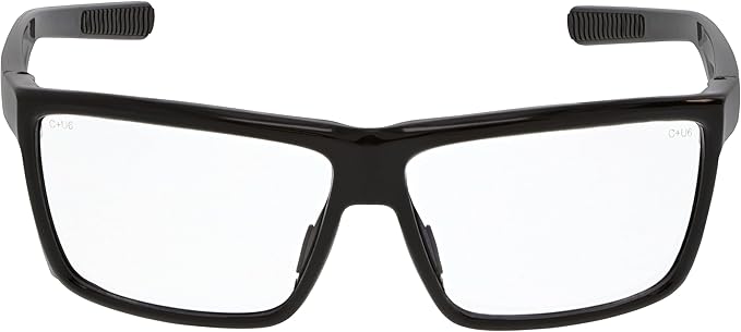 MCR Safety SR210AF Swagger SR2 Series Safety Glasses with Thermo Plastic Rubber Nose Pads and Detachable Side Shields, Black Frame, UV-AF Clear Lenses