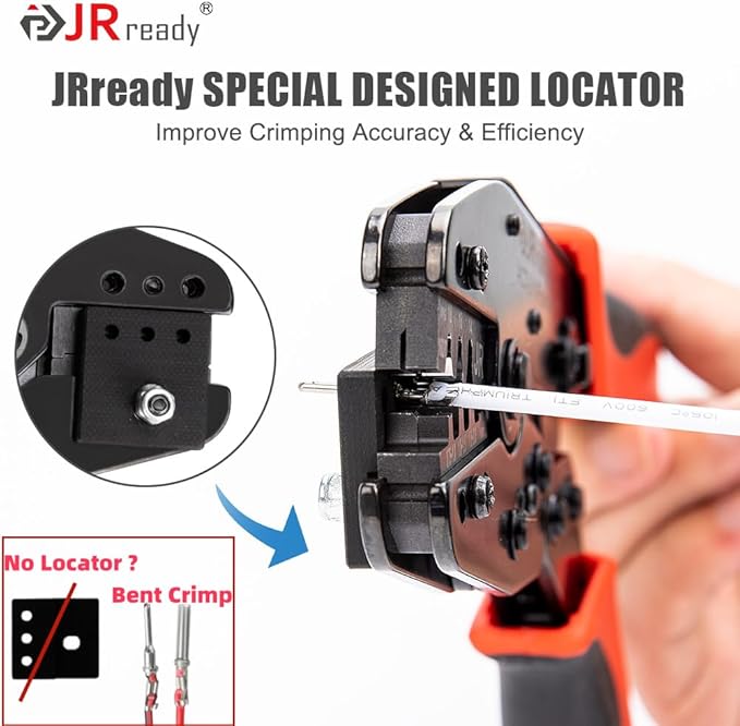 JRready ACT-LY-16DT Deutsch Crimp Tool Stamped, 14-18AWG Deutsch Open barrel Terminal Crimping Tool for DT Connector Stamped Contacts Size 16, Automotive Wiring Repair