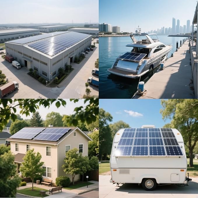 Adjustable Solar Panel Tilt Mount Brackets - Aluminum Alloy Support for 50-400W Panels | Flat Roof/RV/Boat Off-Grid Mounting (Silver, Mount Only)