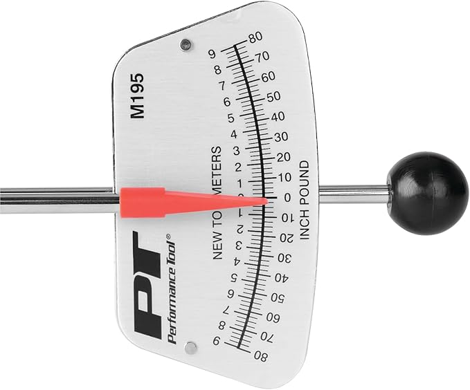 Performance Tool M195 1/4-Inch Drive Torque Beam Wrench - 0-80 inch/lbs | Ball Handle | Accurate Torque Measurement