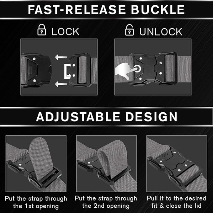 TECEUM Tactical Belt – Heavy-Duty & Quick Release – Military, Work, Rigger, Duty & Utility Belt for Men