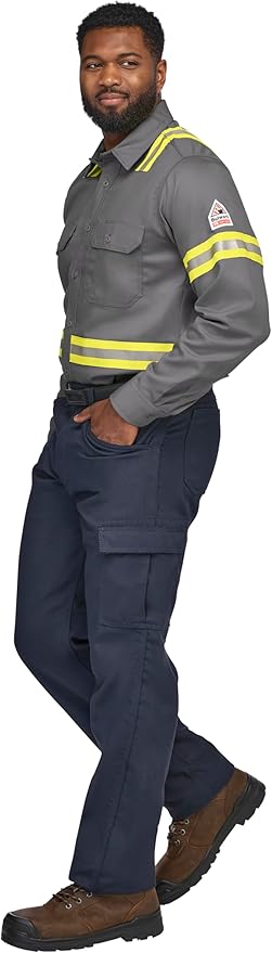 Bulwark FR Men's Midweight Fr Enhanced Visibility Uniform Shirt