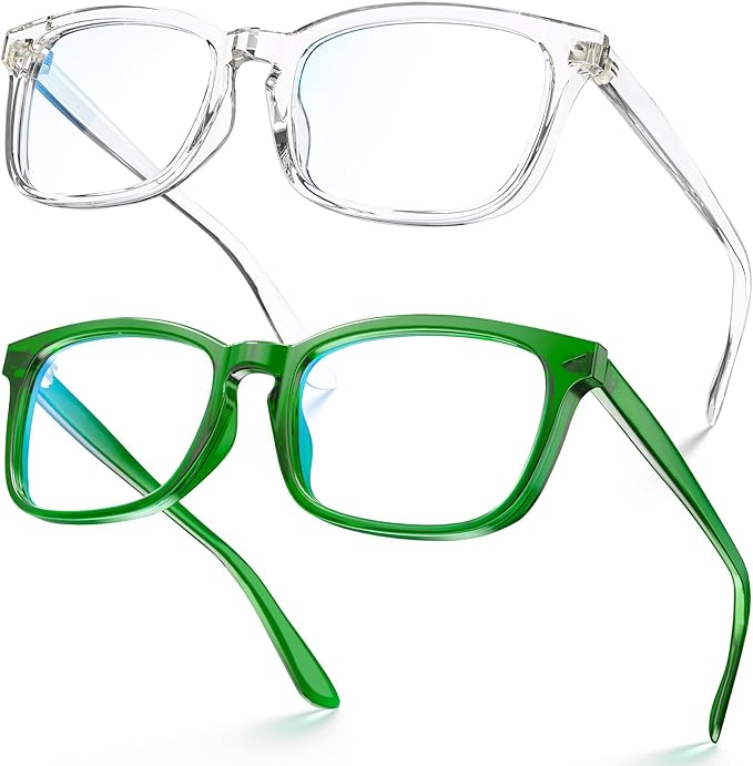 VISOONE Blue Light Blocking Glasses Square with Anti Computer Glare for Gaming Women and Men MONTANA