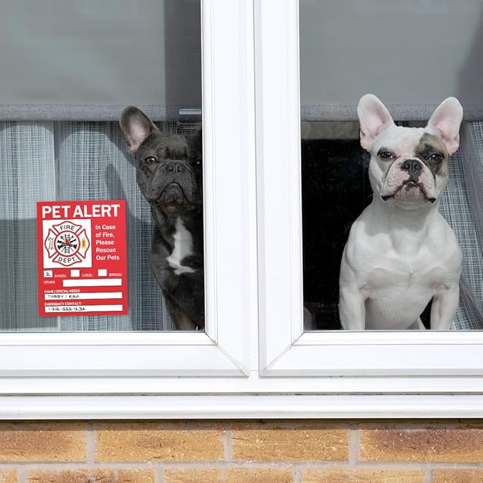 Pet Alert Safety Fire Rescue Sticker - Save Our Pets Emergency Inside Decal - House Home Window Door Sign