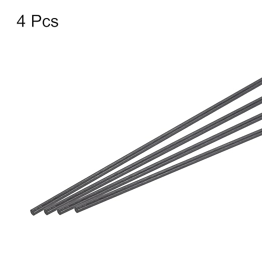 MECCANIXITY Carbon Fiber Rod, 8mm x 300mm Carbon Rod Bar for RC Plane DIY Craft Kite Wing Tube Quadcopter Arm Repair Pack of 4