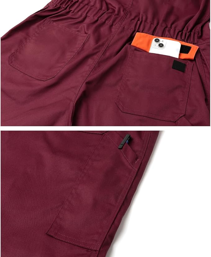 Men's Coveralls Mechanic Work Jumpsuit Multi Pockets Overalls Long Sleeve Workwear Coverall