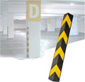 XPLKQXE Reflective Rubber Wall Corner Guard, Rubber Wall Protector Corner Protector, for Parking Protection Car Corner Guardrail Post (Color : Black+Yellow, Size : 2pcs)