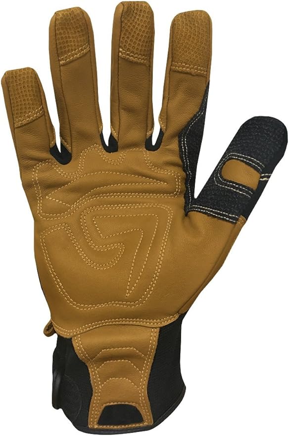 Ironclad Ranchworx Work Gloves RWG2, Premier Leather Work Glove, Performance Fit, Durable, Machine Washable, RWG2-02-S, Brown/Black, Small (Pack of 1)