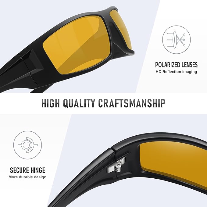 Polarized Sports Sunglasses for Men Women Unbreakable Frame Cycling Fishing Wrap Around Sunglasses UV400 Protection
