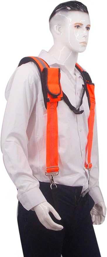 Tool Belt Suspender for Men 4 Point Padded with Attachment Loops, WristBand Pouch Pocket for Construction Worker