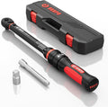 VANPO Torque Wrench 3/8-Inch Drive 10-100 Ft-Lb/13.6-135.5Nm Click Type for Motorcycle, Car & Small Machinery Maintenance - TPR+ABS Handle, ±3% Precision, 72-Tooth Ratchet,with Portable Case