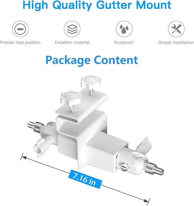 Adjustable 2 in 1 Security Camera and Solar Panel Gutter Mount Compatible with Wyze/Reolink/Arlo Solar Panel for Maximum Sunlight