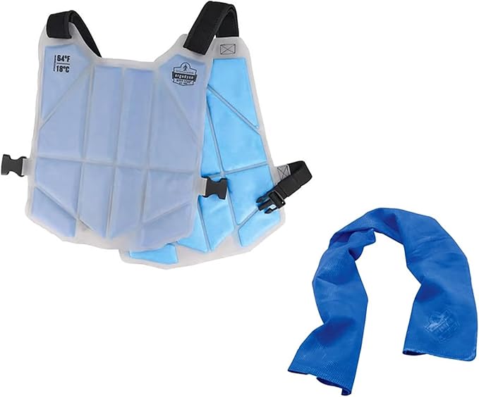 Ergodyne Chill-Its 6210 Phase Change Lightweight Cooling Ice Vest, Cooling Relief for All Environments, Cooling Towel Included