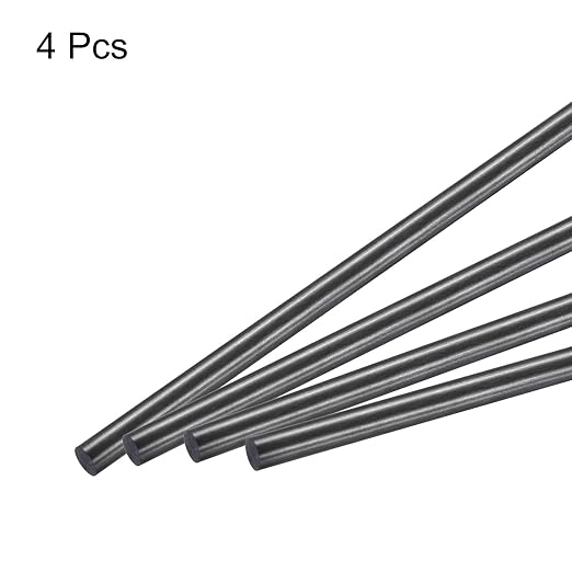 MECCANIXITY 4 Pack Carbon Fiber Rod, 6mm x 150mm for RC Plane DIY Tool Wing Tube Quadcopter Arm