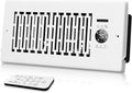 Register Vent Booster Fan for 4” x 10” Register Holes, Register Booster Fan with Remote Control & Thermostat Control, Improves Heating & Cooling Vents, Quiet 10-Speeds, Pure White