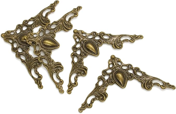50 Pcs Corner Protector Guard Edge Cover, Book Scrapbooking Corner Protector Corner Decorative Protector Cover for Desk Case Box (Bronze)