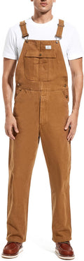 HISEA Men's Relaxed Fit Duck Bib Overall with Adjustable Straps and Convenient Tool Pockets