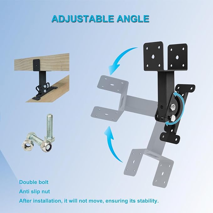 3Pcs Roof Riser Brackets Kit Pergola Roof Riser Beam Bracket, Heavy Duty Roof Mount Brackets 3-1/2" Saddle Black for Wood Post Gazebo Pergola