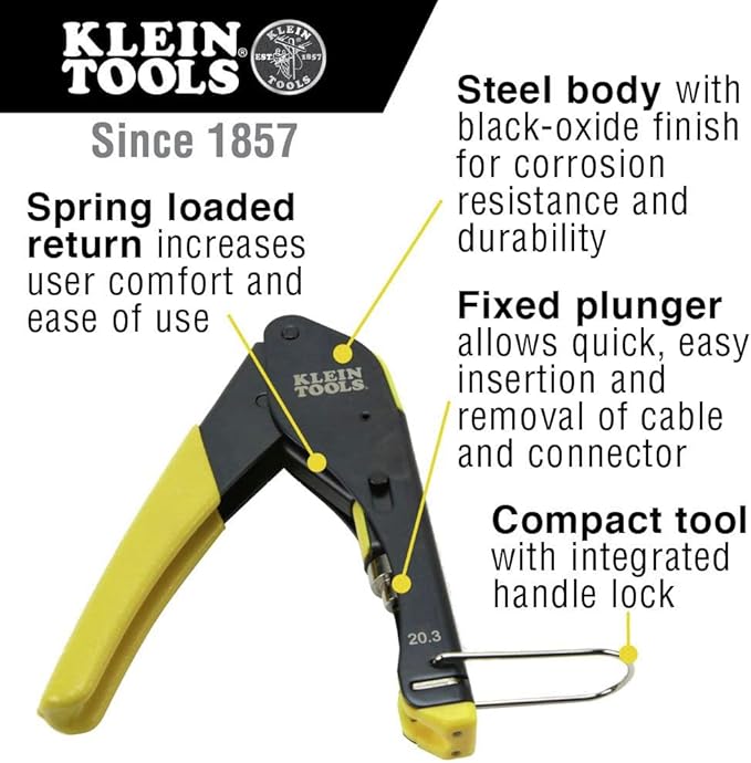 Klein Tools VDV212-008-SEN Compact Compression Crimper, F-Connector
