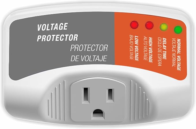 Refrigerators Surge Voltage Protector Multi Function Plug Single Outlet, Over Voltage/Under Voltage 140J Surge Protection for Air Conditioners & Home Appliances 120V 15A 1800W